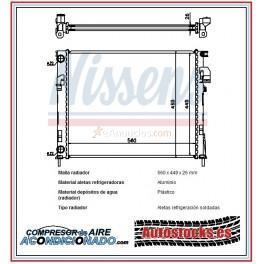 RADIADOR DE AGUA NUEVO PARA NISSAN PRIMASTAR (X83) 2.0 88KW120CV, 1.9DCI 66KW80CV Y 1.9DCI 74KW101CV DESDE 03-01 HASTA 08-06