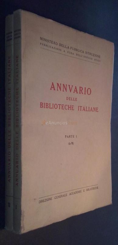 ANNUARIO DELLE BIBLIOTECHE ITALIANE. 2 TOMOS