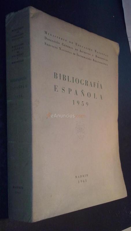 BIBLIOGRAFÍA ESPAÑOLA 1959